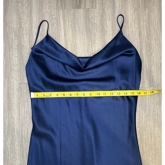 Petal + Pup Blue Satin Cowl Neck Slip Dress Size 8 Y2K Style - Picture 6 of 8